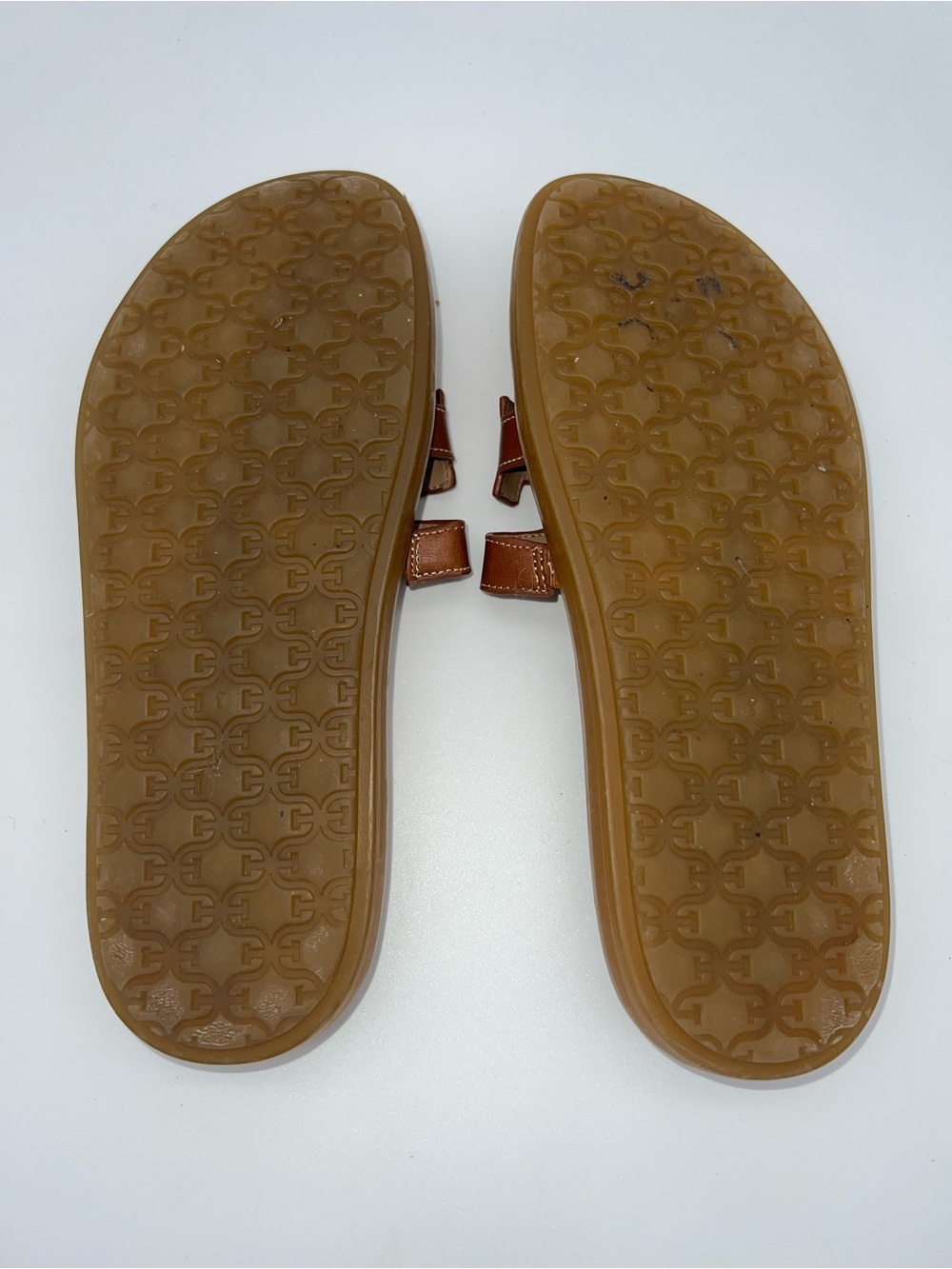 Sam Edelman Valeri Cognac brown Leather Cutout Slides Sandals size 8 Wide - Picture 2 of 8